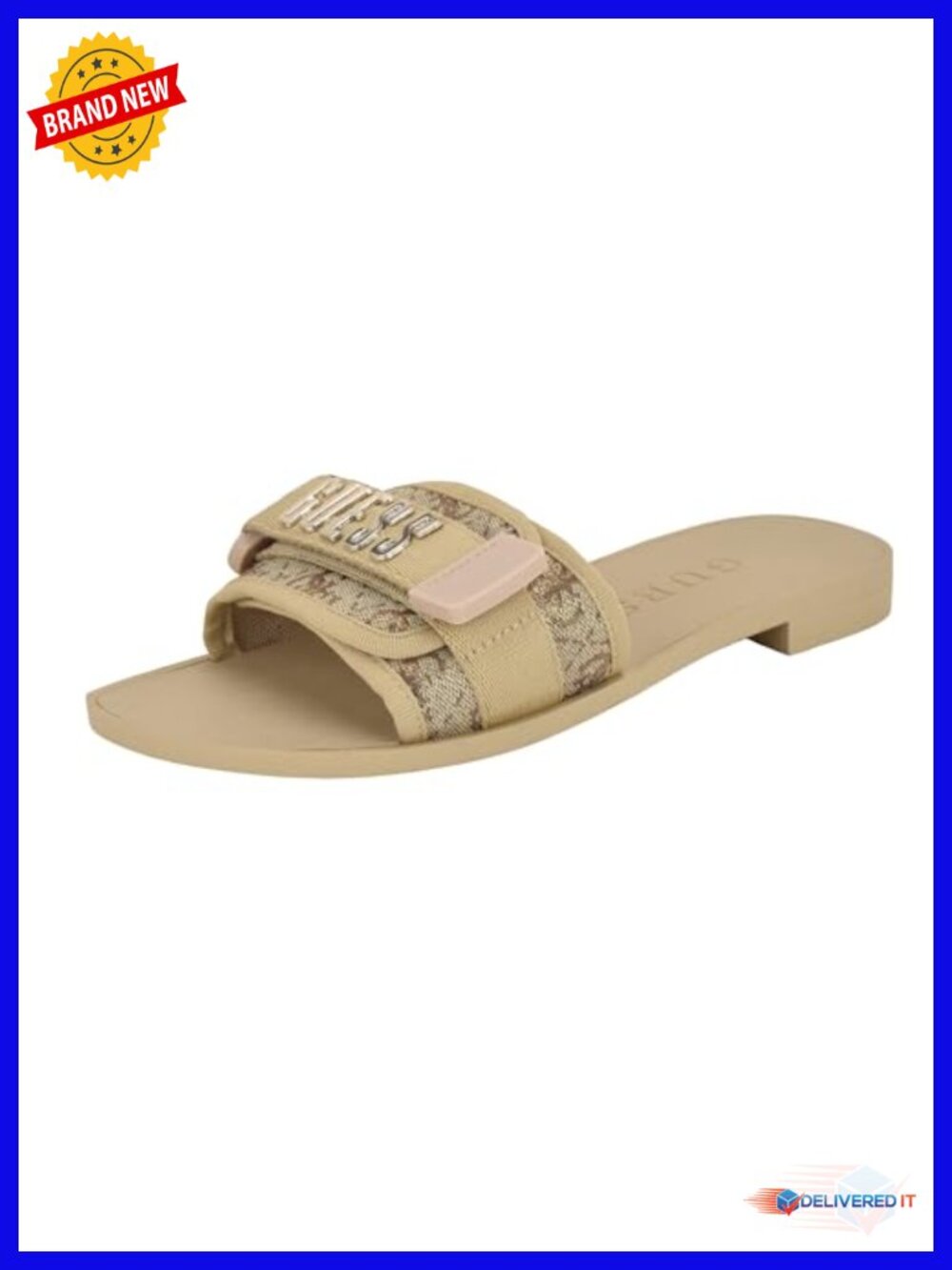 Faux Fur Slide Sandal with Velcro Strap